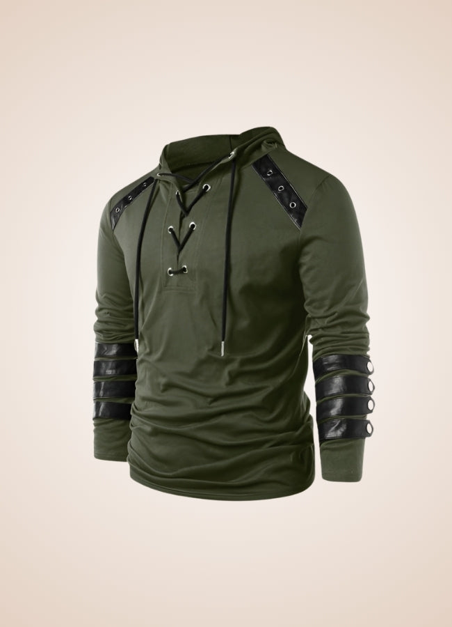 Army Green Steampunk Hooded Sweatshirt - Steampunk Australia