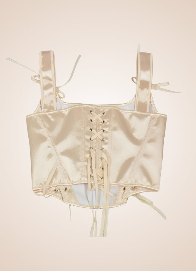 Beige Steampunk Medieval Lace Corset - Steampunk Australia
