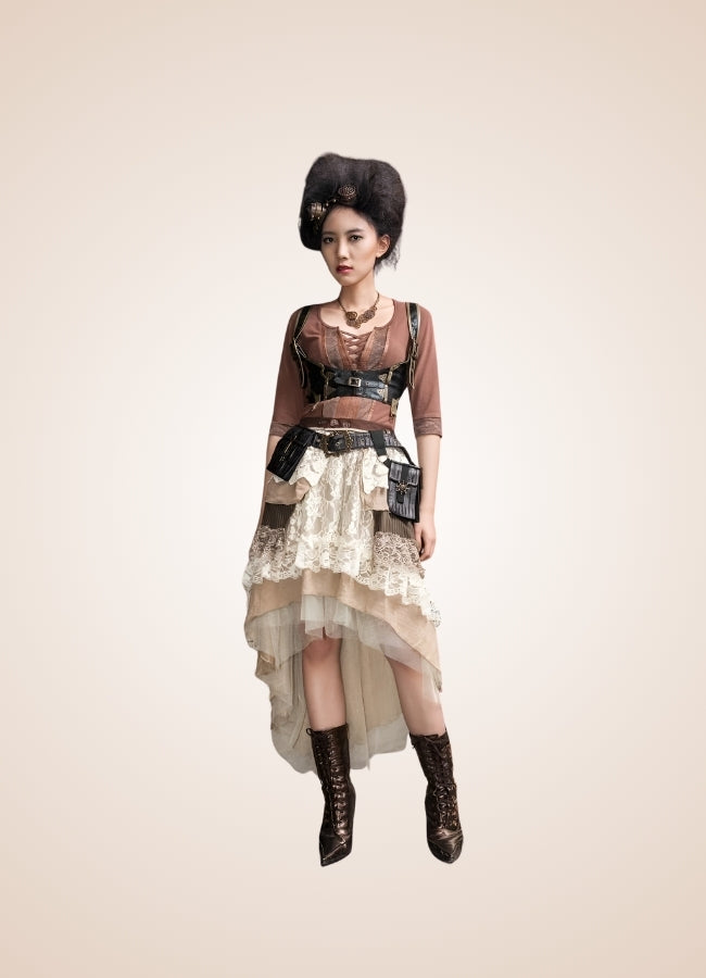 Beige Steampunk Skirt - Steampunk Australia