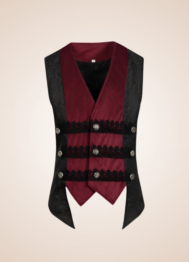 Black And Red Steampunk Vest - Steampunk Australia