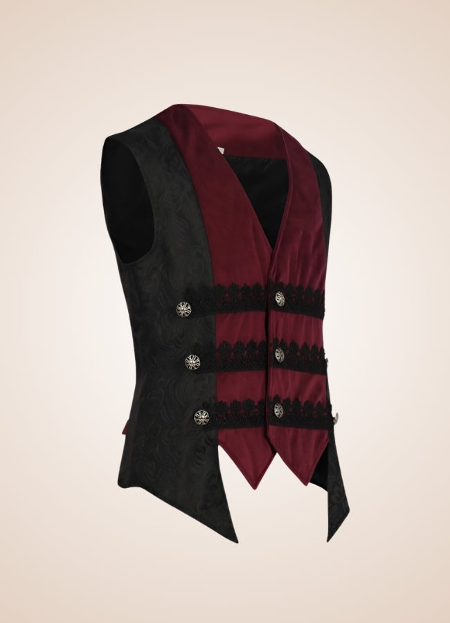 Black And Red Steampunk Vest - Steampunk Australia