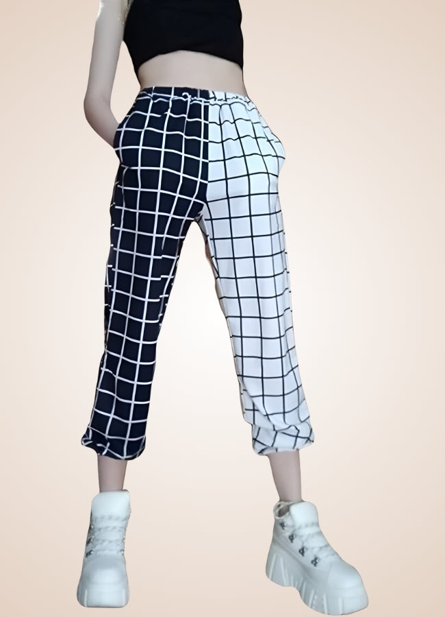 Black And White Steampunk Jogger Pants - Steampunk Australia