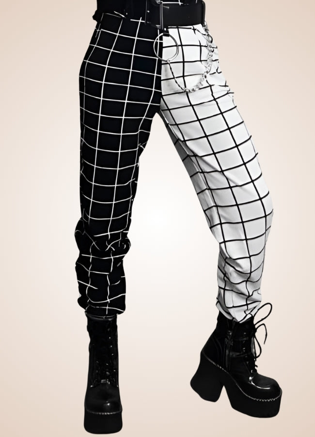 Black And White Steampunk Jogger Pants - Steampunk Australia