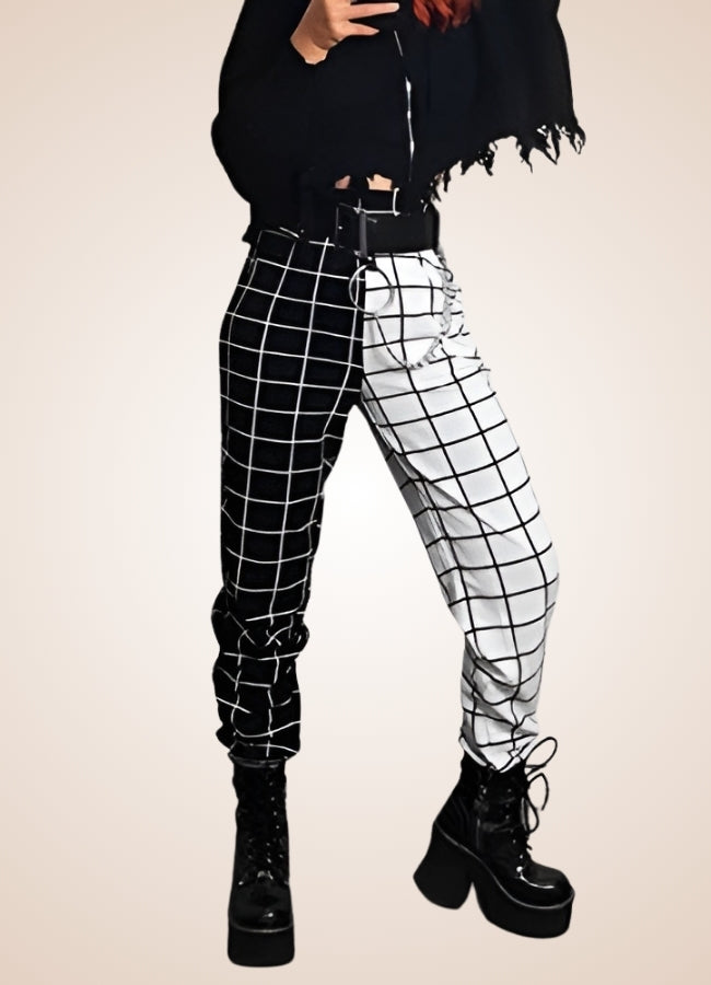 Black And White Steampunk Jogger Pants - Steampunk Australia