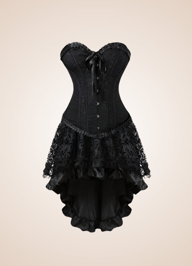 Black Classic Steampunk Corset Dress - Steampunk Australia