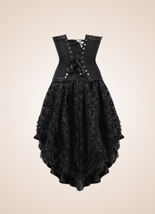 Black Classic Steampunk Corset Dress - Steampunk Australia