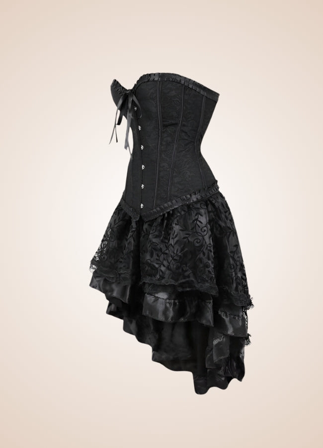 Black Classic Steampunk Corset Dress - Steampunk Australia