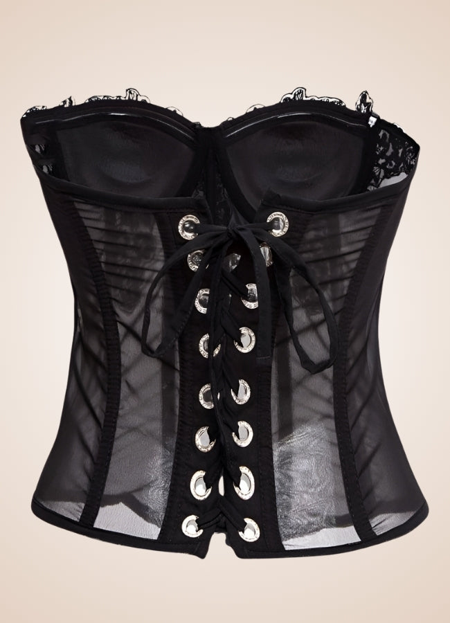 Black Floral Steampunk Corset - Steampunk Australia