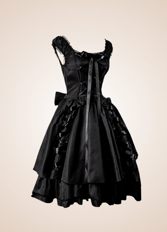 Black Gothic Lolita Dress - Steampunk Australia