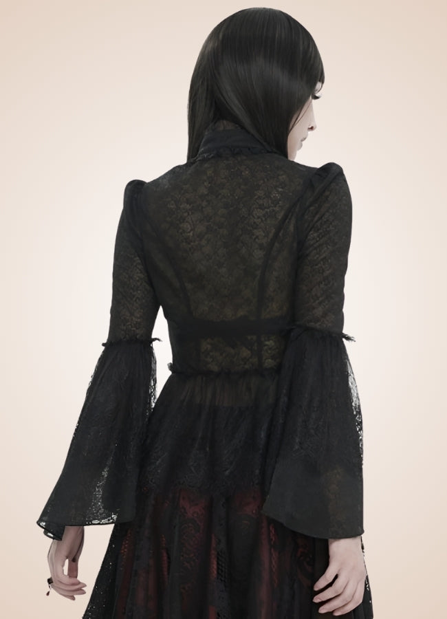 Black Gothic Long Sleeve Shirt - Steampunk Australia