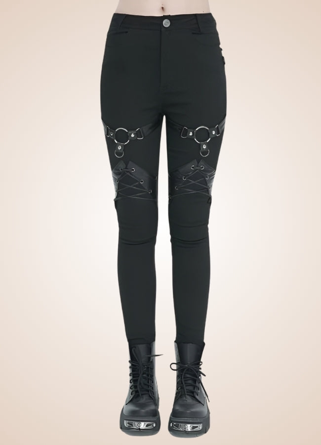 Black Gothic Punk Pants - Steampunk Australia