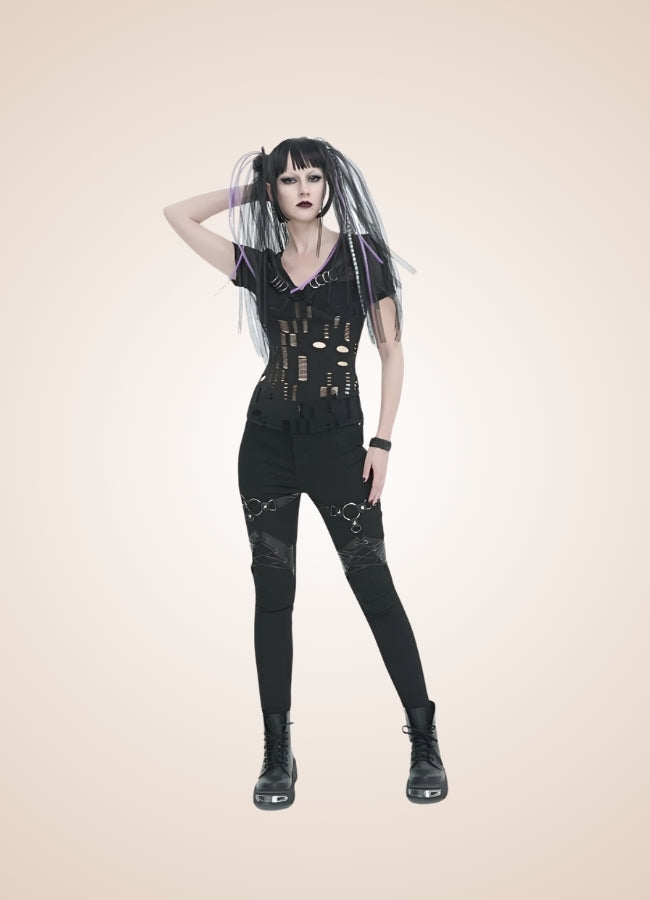 Black Gothic Punk Pants - Steampunk Australia