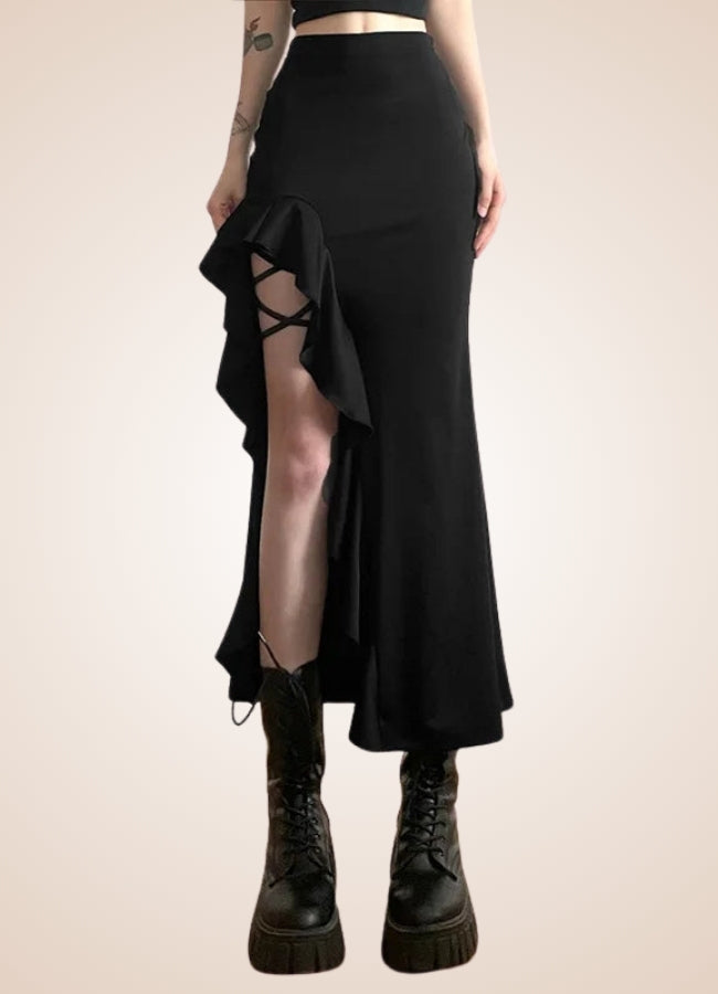 Black Gothic Skirt - Steampunk Australia