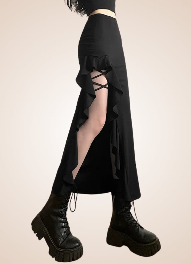 Black Gothic Skirt - Steampunk Australia