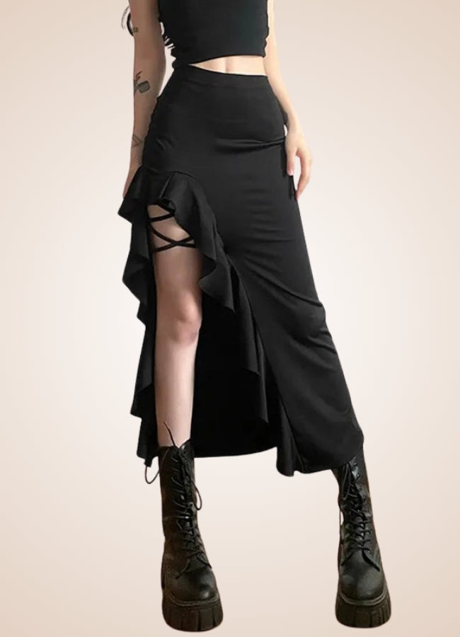 Black Gothic Skirt - Steampunk Australia