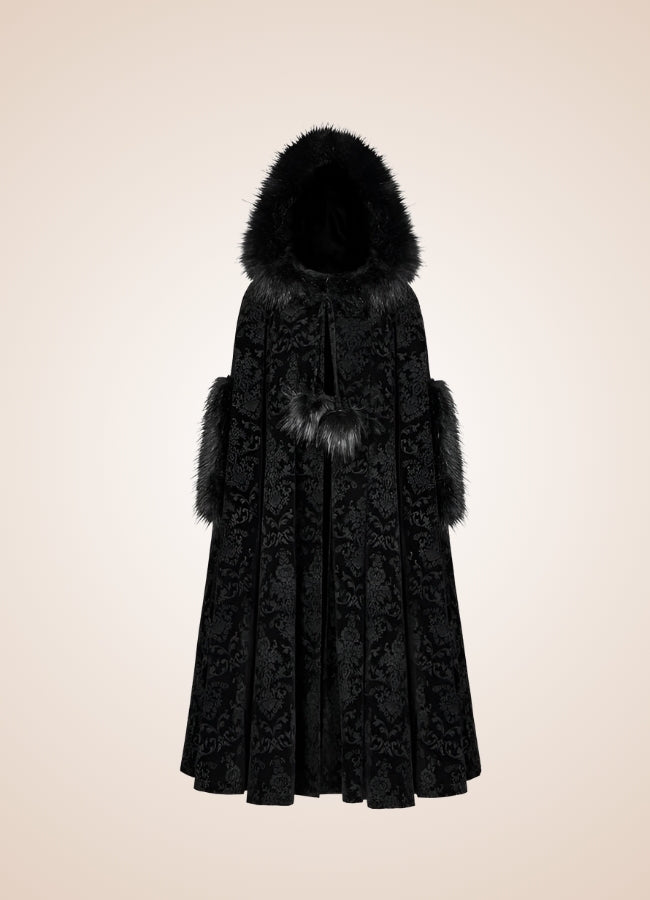 Black Gothic Women's Hooded Coat - Steampunk Australia