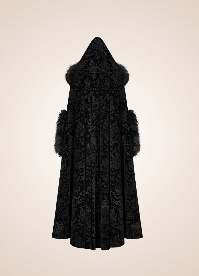Black Gothic Women's Hooded Coat - Steampunk Australia