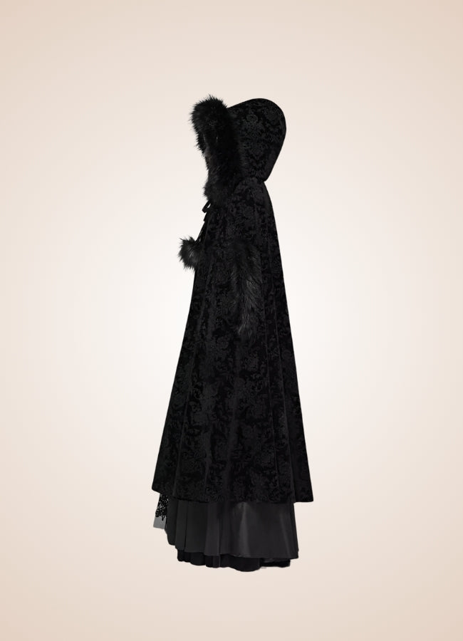 Black Gothic Women's Hooded Coat - Steampunk Australia