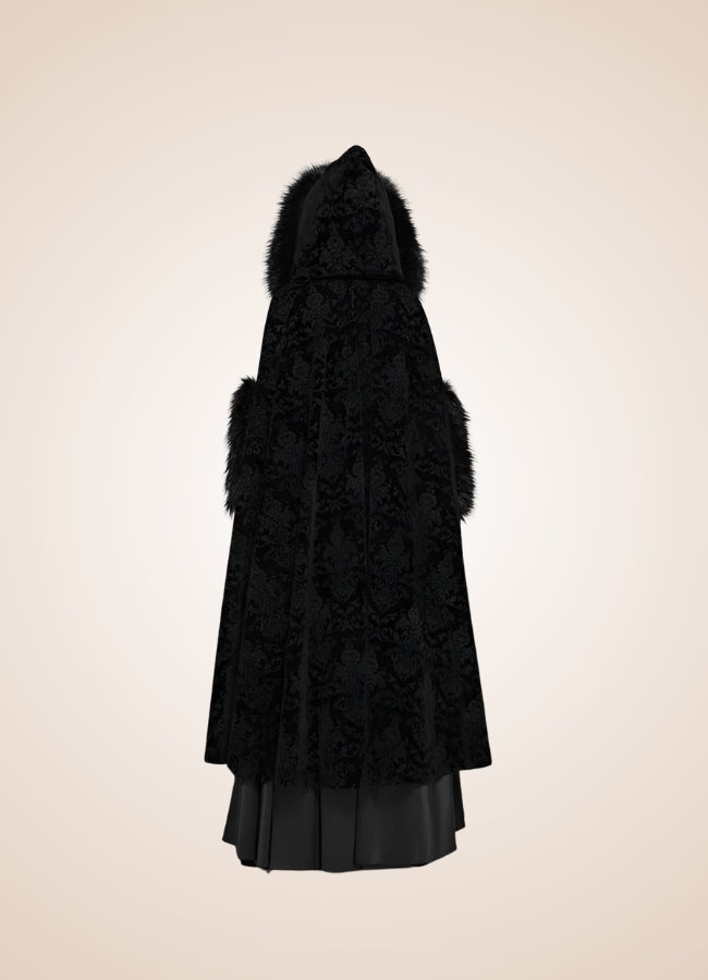 Black Gothic Women's Hooded Coat - Steampunk Australia