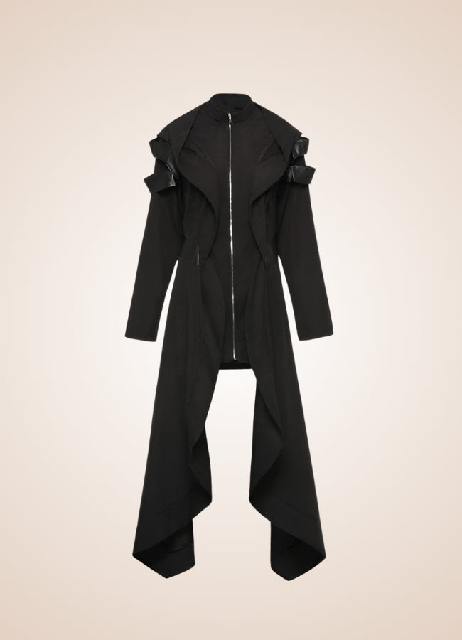 Black Gothic Women's Long Coat - Steampunk Australia