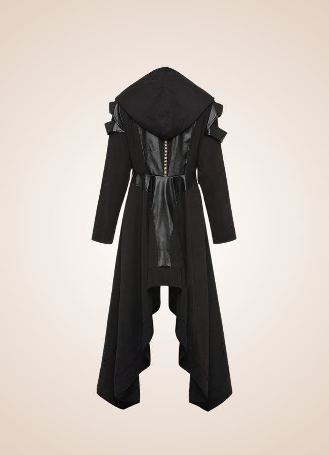 Black Gothic Women's Long Coat - Steampunk Australia