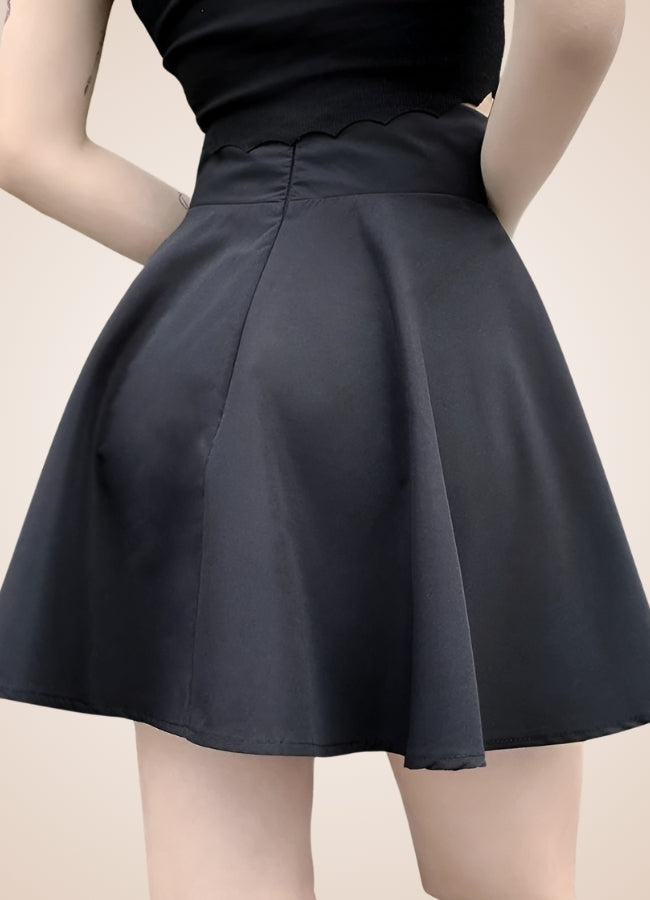 Black Lace Up Gothic Skirt - Steampunk Australia