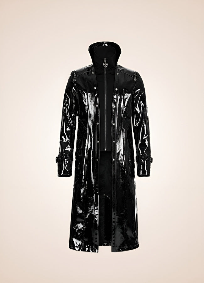 Black Punk Men's Frock Coat - Steampunk Australia