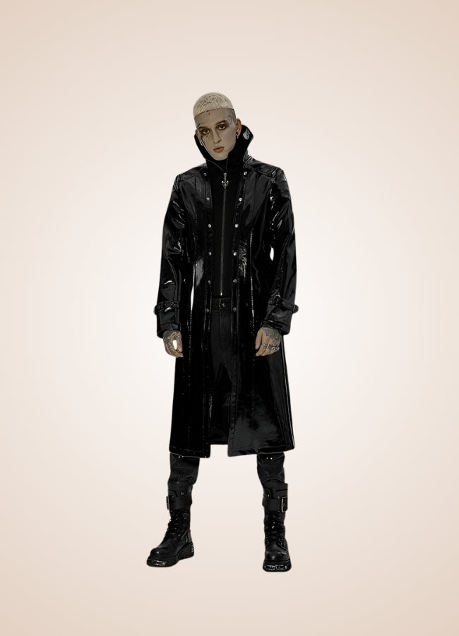 Black Punk Men's Frock Coat - Steampunk Australia