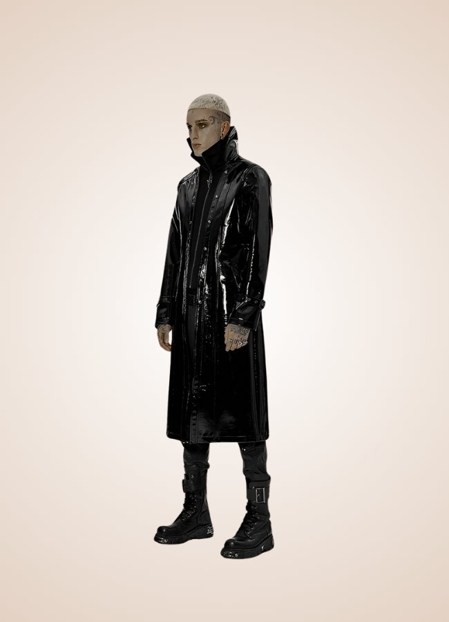 Black Punk Men's Frock Coat - Steampunk Australia