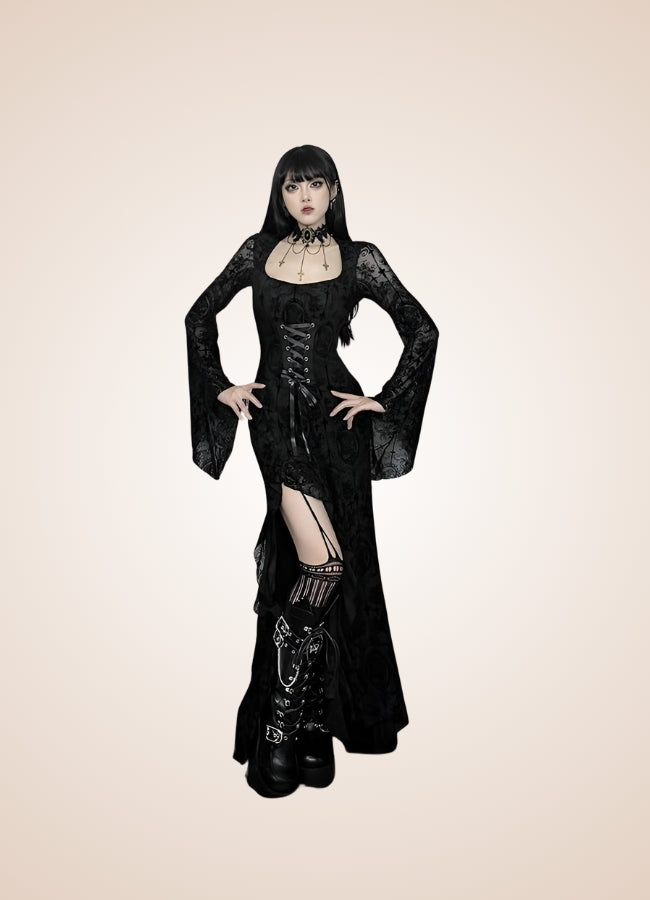Black Steampunk Collar Corset Dress - Steampunk Australia