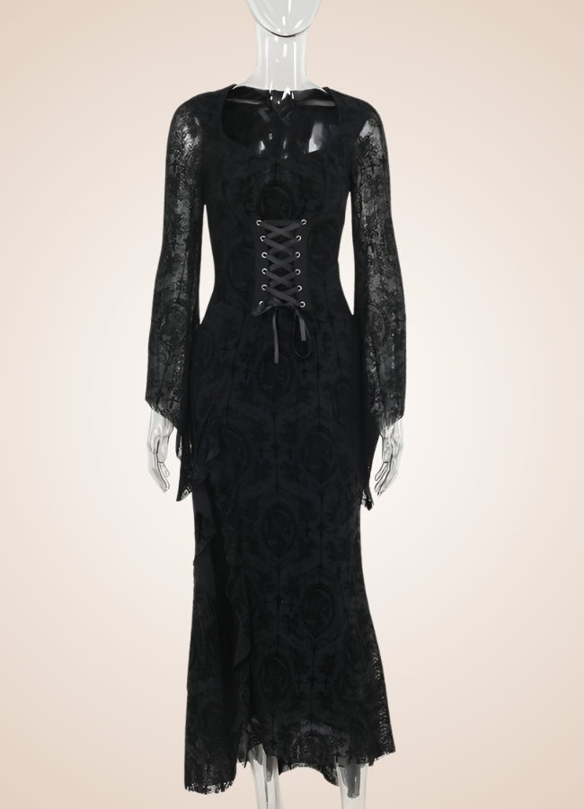 Black Steampunk Collar Corset Dress - Steampunk Australia