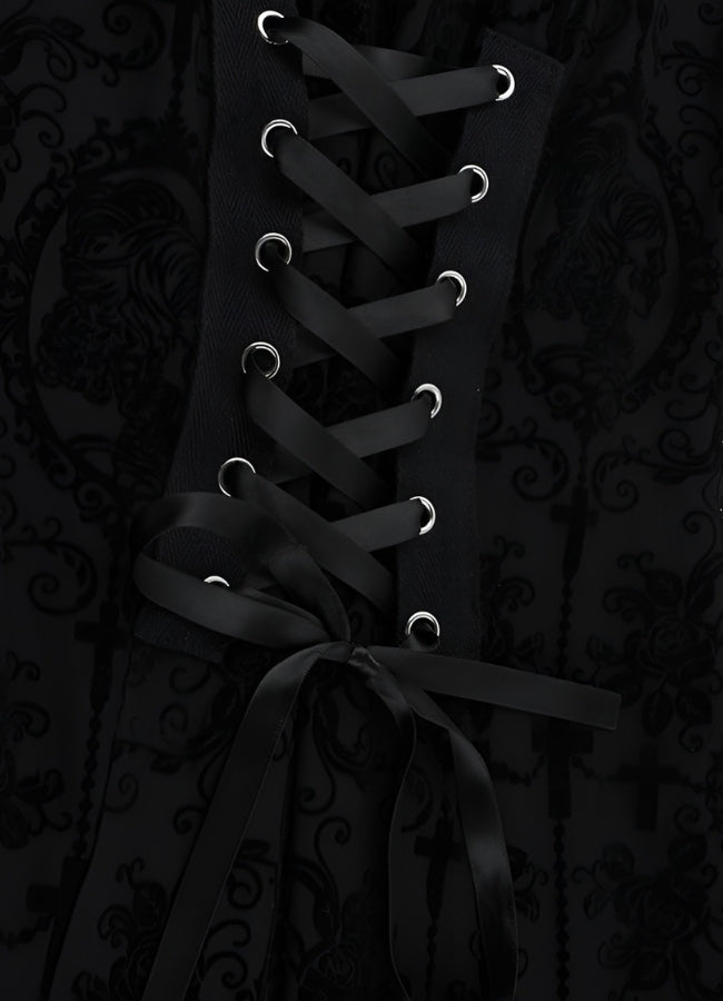 Black Steampunk Collar Corset Dress - Steampunk Australia