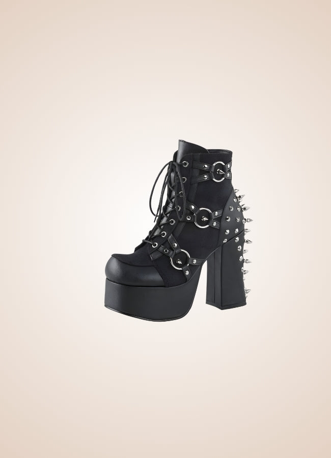 Black Steampunk Goth Style Boots - Steampunk Australia