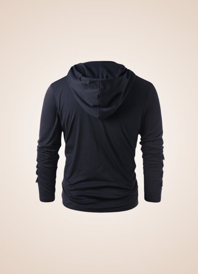 Black Steampunk Hooded Sweatshirt - Steampunk Australia