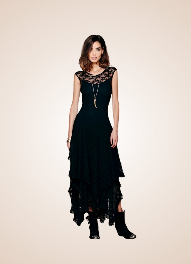 Black Steampunk Long Dress - Steampunk Australia