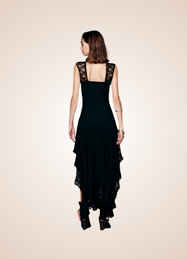 Black Steampunk Long Dress - Steampunk Australia