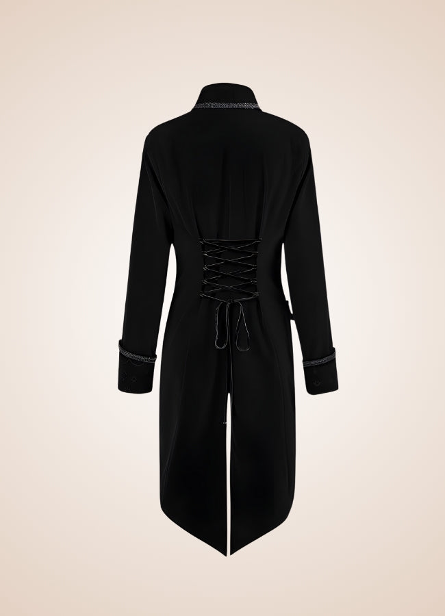 Black Steampunk Trench Coat - Steampunk Australia
