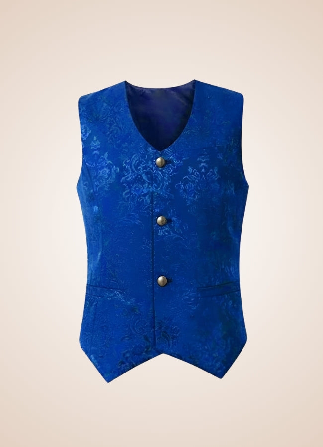 Blue Steampunk V Neck Vest - Steampunk Australia