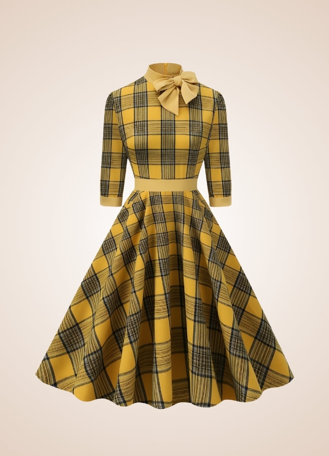 Bowknot Plaid Steampunk Dress - Steampunk Australia