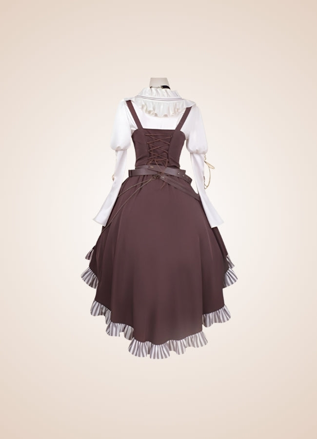 Brown Asymmetrical Steampunk Lolita Skirt - Steampunk Australia