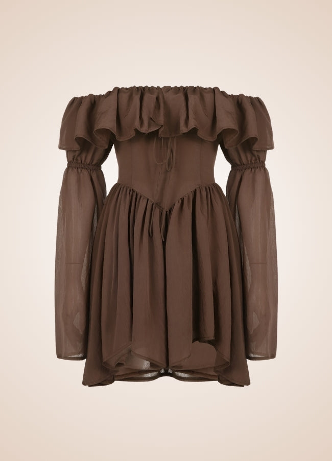 Brown Overbust Steampunk Corset Dress - Steampunk Australia