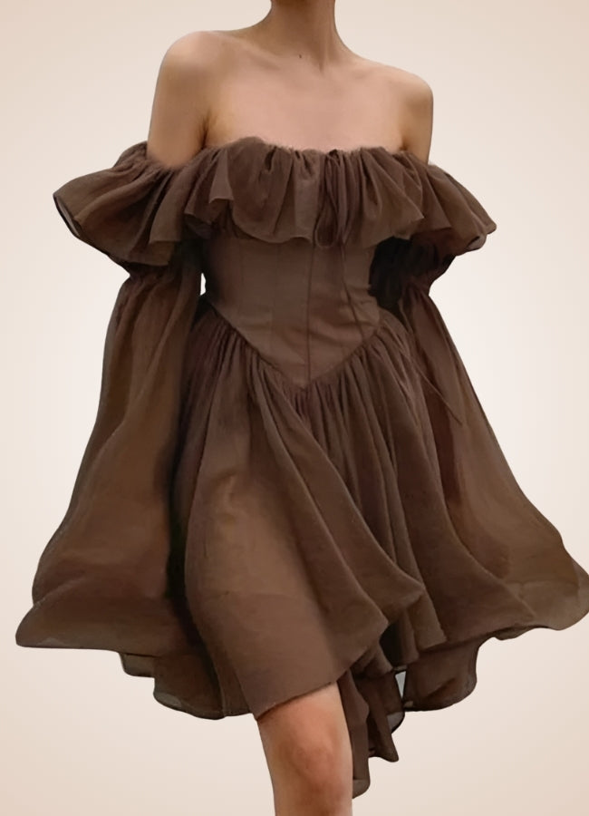 Brown Overbust Steampunk Corset Dress - Steampunk Australia