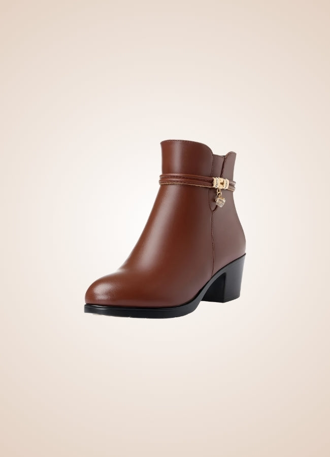 Brown Soft Leather Women's Ankle Boots - Steampunk Australia