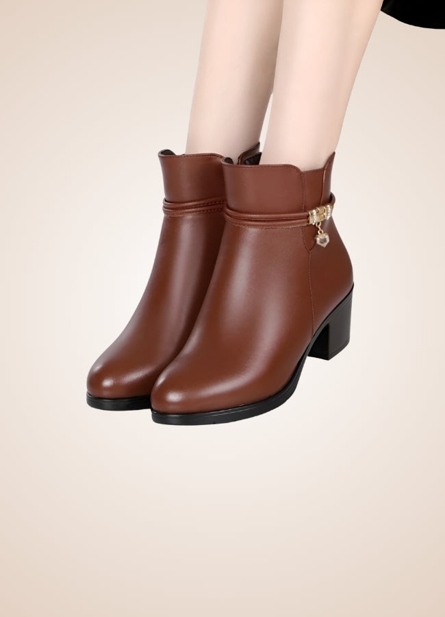 Brown Soft Leather Women's Ankle Boots - Steampunk Australia