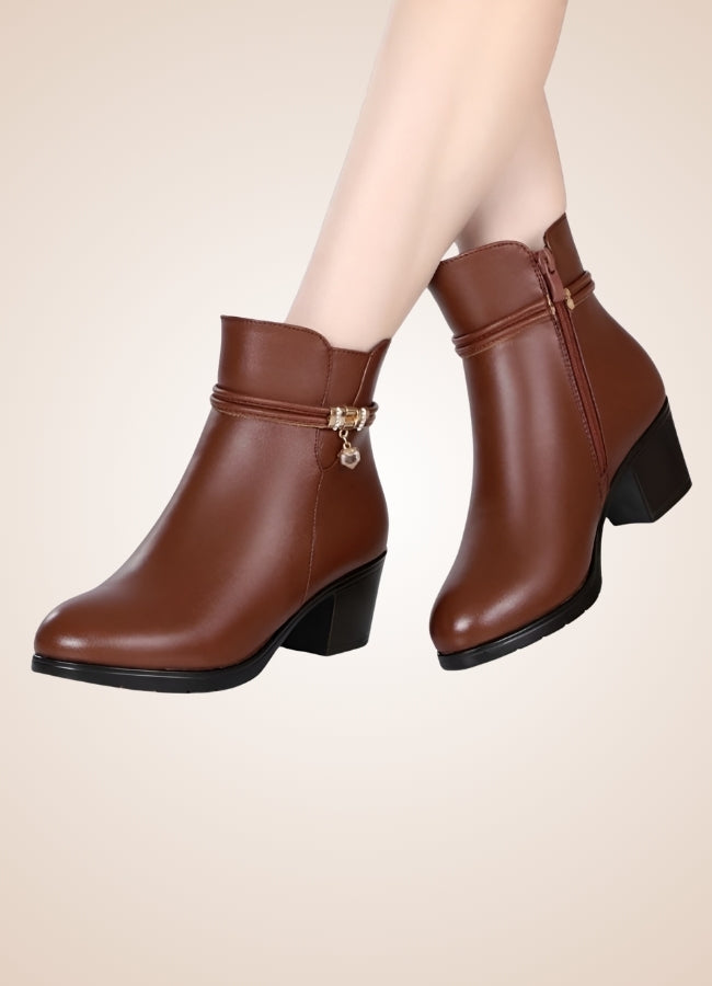 Brown Soft Leather Women's Ankle Boots - Steampunk Australia