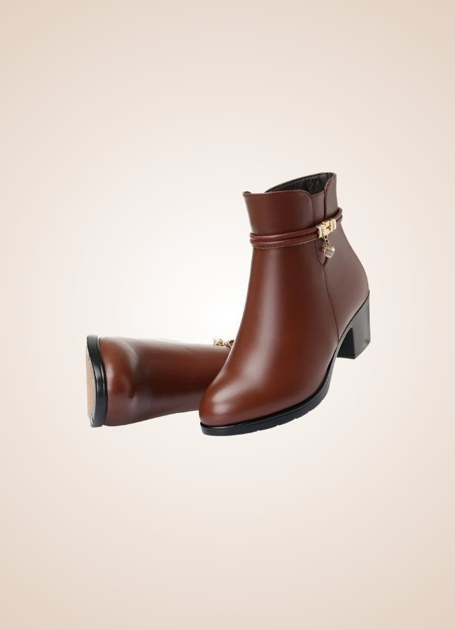 Brown Soft Leather Women's Ankle Boots - Steampunk Australia