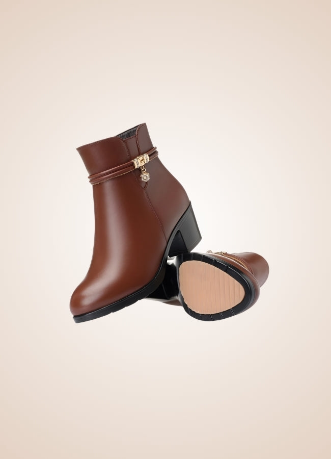 Brown Soft Leather Women's Ankle Boots - Steampunk Australia