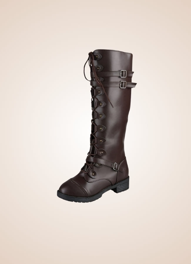 Brown Steampunk Buckles Boots - Steampunk Australia
