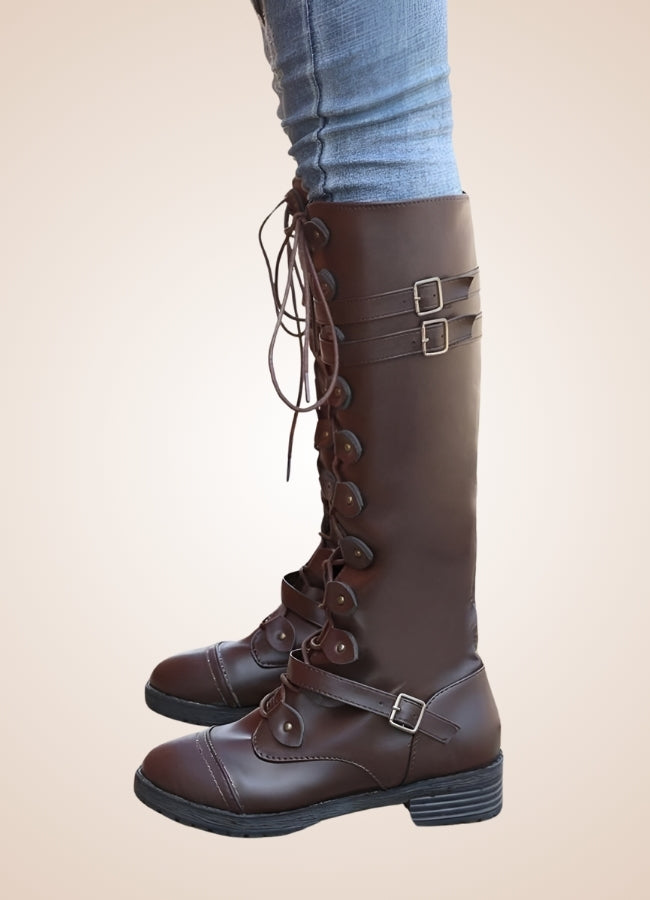 Brown Steampunk Buckles Boots - Steampunk Australia
