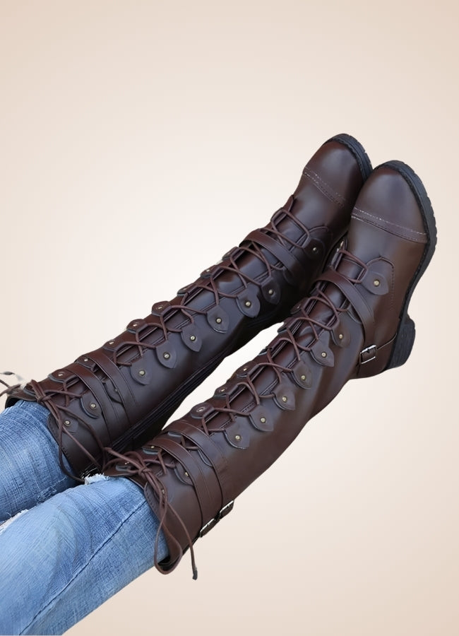 Brown Steampunk Buckles Boots - Steampunk Australia